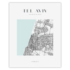 Poster Tel Aviv city map square 40X50 cm + gold frame