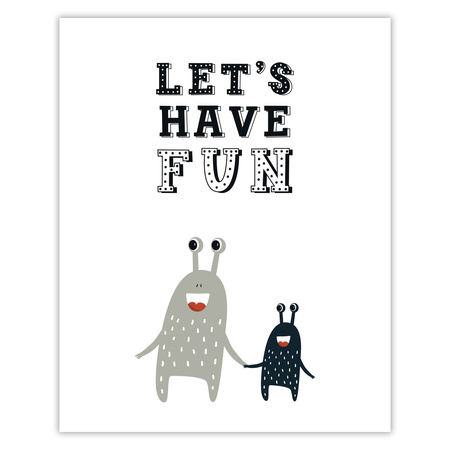 Children's poster Let's have fun_2 40X50 cm + gold frame