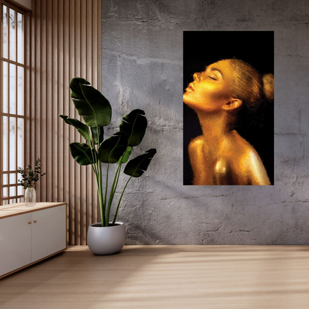 Canvas Print Golden Woman Art Face 80x120 cm