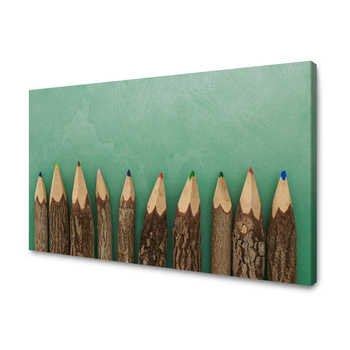 Canvas Print Colored Crayons 90x60