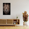 Canvas Print Lion Face Red Eyes Wild 80x120 cm