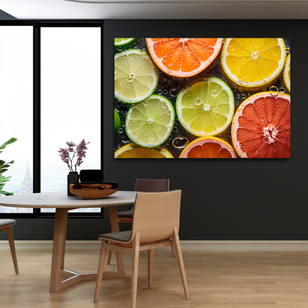 Canvas Print Citrus Freshness Lime Grapefruit Lemon 90x60