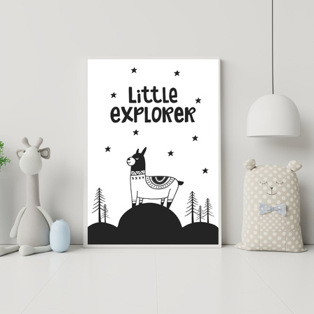 Children's Little explorer poster 40X50 cm + gold frame