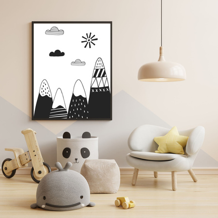 Poster Children's Sunny Mountains 40X50 cm + gold frame