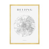 Poster Beijing city map circle 40X50 cm + gold frame