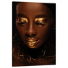 Canvas Print Woman's Face Golden Lips and Elements 80x120 cm