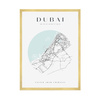 Poster Dubai city map circle 40X50 cm + gold frame