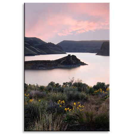 Canvas Print Nature Mountains Water Sky Flowers Plants 80x120