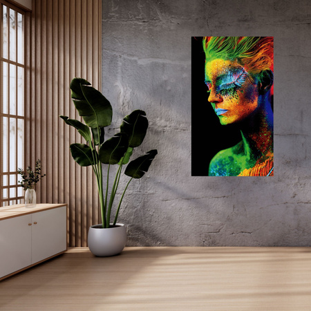 Canvas Print Colorful Woman Hair Colors Painting 80x120 cm