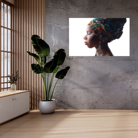 Canvas Print Black Posing Woman Face 100x80 cm