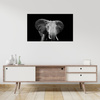 Canvas Print Gray Large Elephant on Black Background 100x80 cm