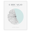 Poster Chicago city map circle 40X50 cm + gold frame