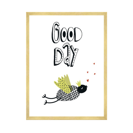 Children's Good day poster 40X50 cm + gold frame