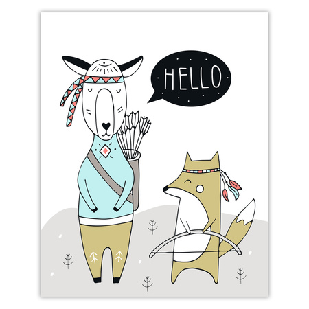 Children's Hello poster 40X50 cm + gold frame