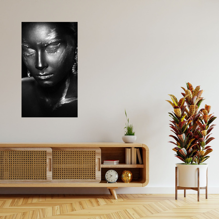 Canvas Print Woman Pensive Art Black 80x120 cm