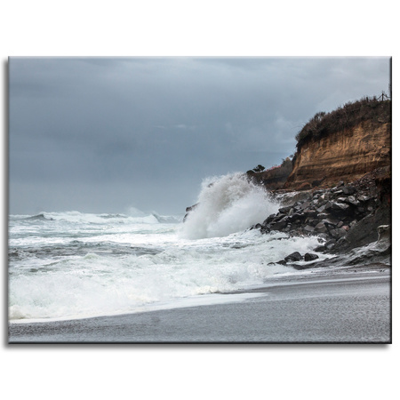 Canvas Print Nature Wave Crashing Against Cliff 40x30 cm