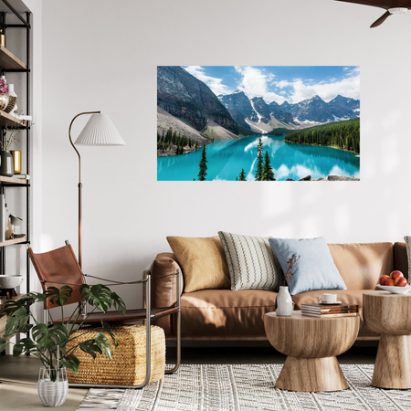 Canvas Print Nature Mountains Forest Blue Water 100x80 cm
