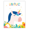 Children's Unicorn poster 40X50 cm + gray stone frame