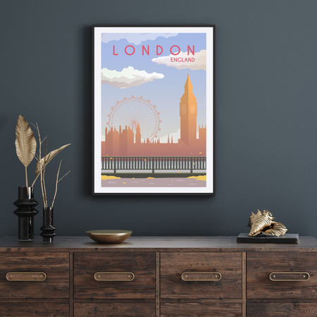 Poster of the City of London 40X50 cm + gold frame