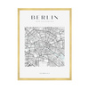 Poster Berlin city map square 40X50 cm + gold frame