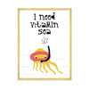 Children's poster I need vitamin sea 40X50 cm + gold frame