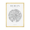 Poster Berlin city map circle 40X50 cm + gold frame