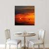 Canvas Print Nature Sunset Ship 40x40 cm
