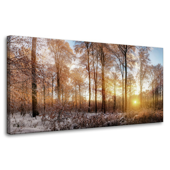 Canvas Print Trees Winter Rising Sun 80x40 cm