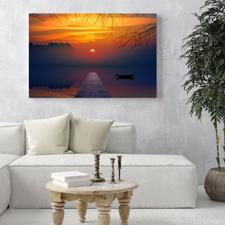 Canvas Print Nature Sunset Over Lake 40x30 cm