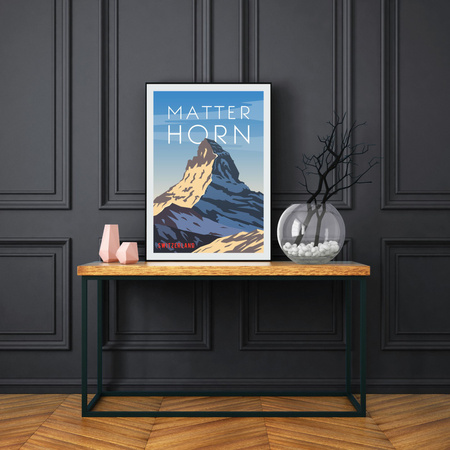 Poster Countries of Switzerland 40X50 cm + gold frame