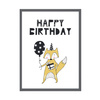 Birthday Poster Happy birthday 21X29.7 cm + gray stone frame