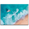 Canvas Print Sailboat Waves Sand Shore 40x30 cm