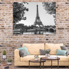 Canvas Print Architecture Eiffel Tower Black and White 100X80 cm