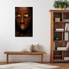 Canvas Print Woman's Face Golden Lips and Elements 80x120 cm