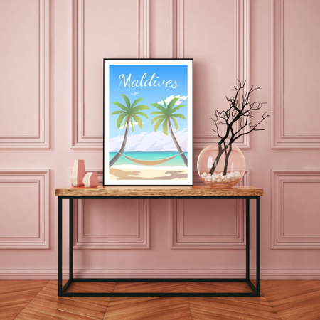 Maldives countries poster 40X50 cm + gold frame