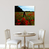 Canvas Print Nature Woman in a Poppies Field 40x40 cm