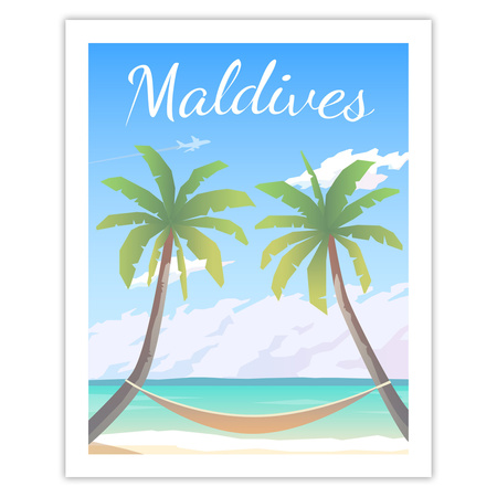 Maldives countries poster 40X50 cm + gold frame