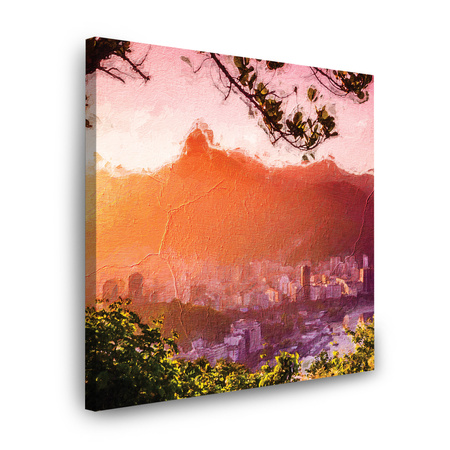 Canvas Print Old Photography City Sunset 60X60 cm