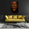 Canvas Print Woman's Face Golden Lips and Elements 80x120 cm