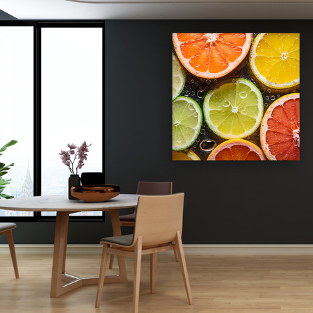 Canvas Print Citrus Freshness Lime Grapefruit Lemon 90x90