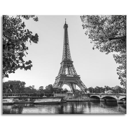Canvas Print Architecture Eiffel Tower Black and White 100X80 cm