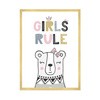 Poster Children's Girls rule 40X50 cm + gold frame