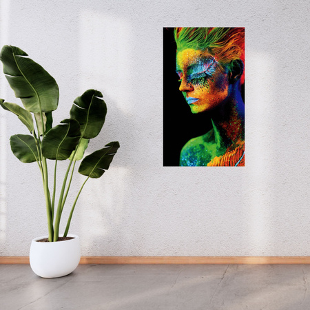 Canvas Print Colorful Woman Hair Colors Painting 80x120 cm