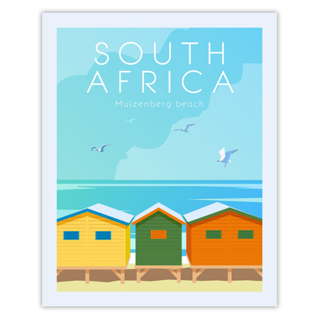 Poster South Africa countries 40X50 cm + gold frame