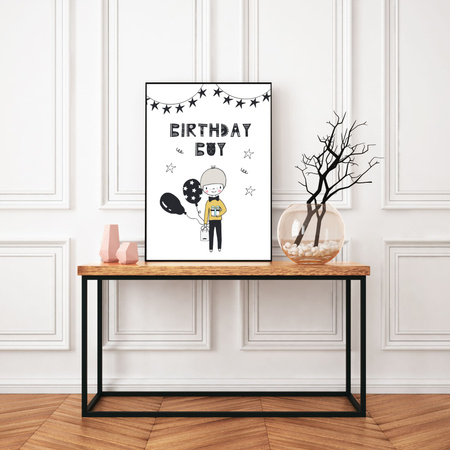 Birthday poster Birthday guy 50X70 cm + gold frame