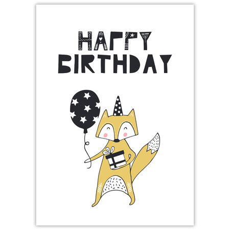 Birthday Poster Happy birthday 21X29.7 cm + red frame