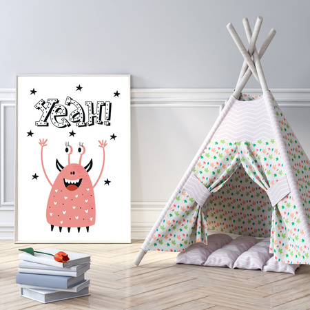 Poster Baby Yeah! 40X50 cm + gold frame