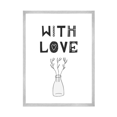 Birthday Poster With love 40X50 cm + silver frame