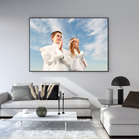 Your photo as a poster + turquoise frame 50x40 cm