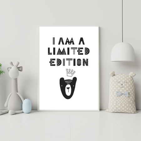 Children's poster I am a limited edition 40X50 cm + gold frame
